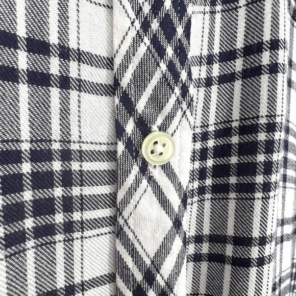 Talbots Sz Medium Long Sleeve Plaid Cozy Blouse Shirt Top Fall Winter Lounge - Picture 5 of 9